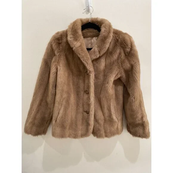 Vintage Mincara Faux Fur Coat By Russel Taylor Women's Medium - Picture 1 of 9